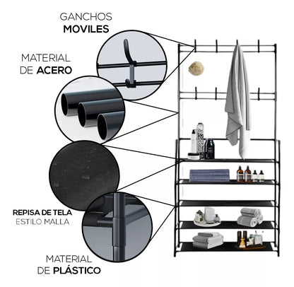 Zapatero Perchero Organizador 5 niveles