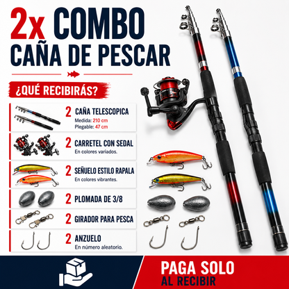 Compra 1 y llevate 2 😍 Combo Caña De Pescar