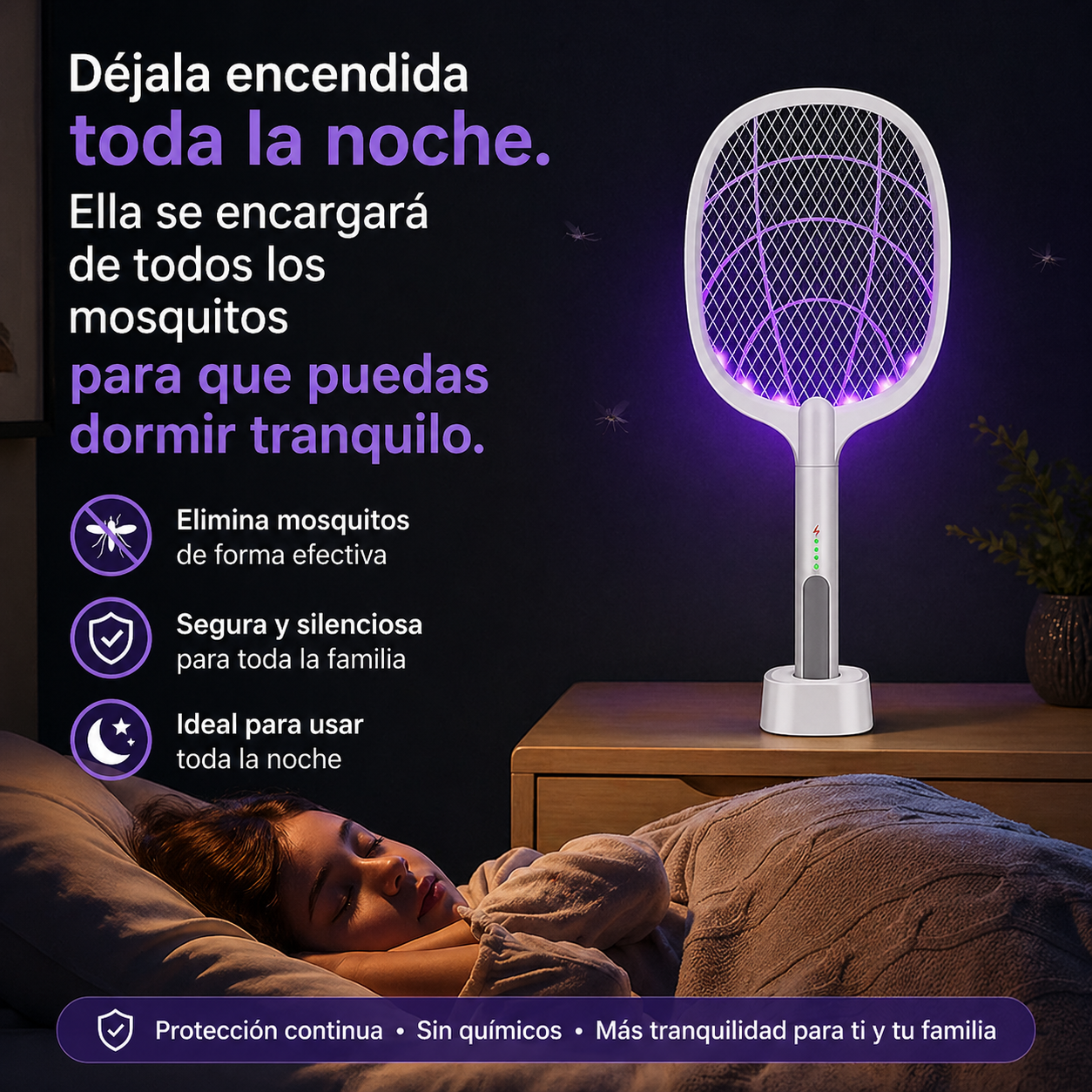 Compra 1 y llevate 2 ⚡Raqueta recargable mata mosquitos y zancudos 2 en 1