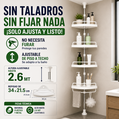 Organizador Esquinero Ajustable para Baño 🚿✨
