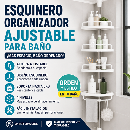 Organizador Esquinero Ajustable para Baño 🚿✨