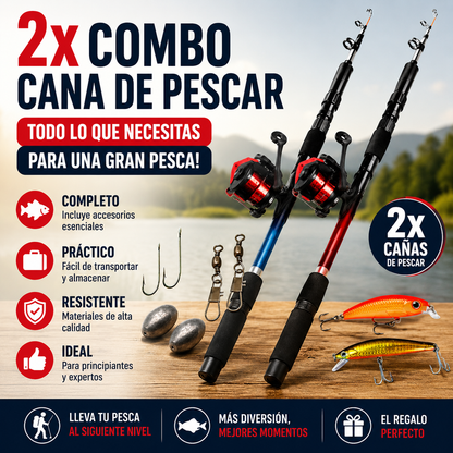 Compra 1 y llevate 2 😍 Combo Caña De Pescar