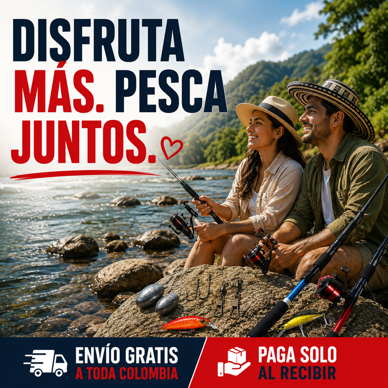 Compra 1 y llevate 2 😍 Combo Caña De Pescar