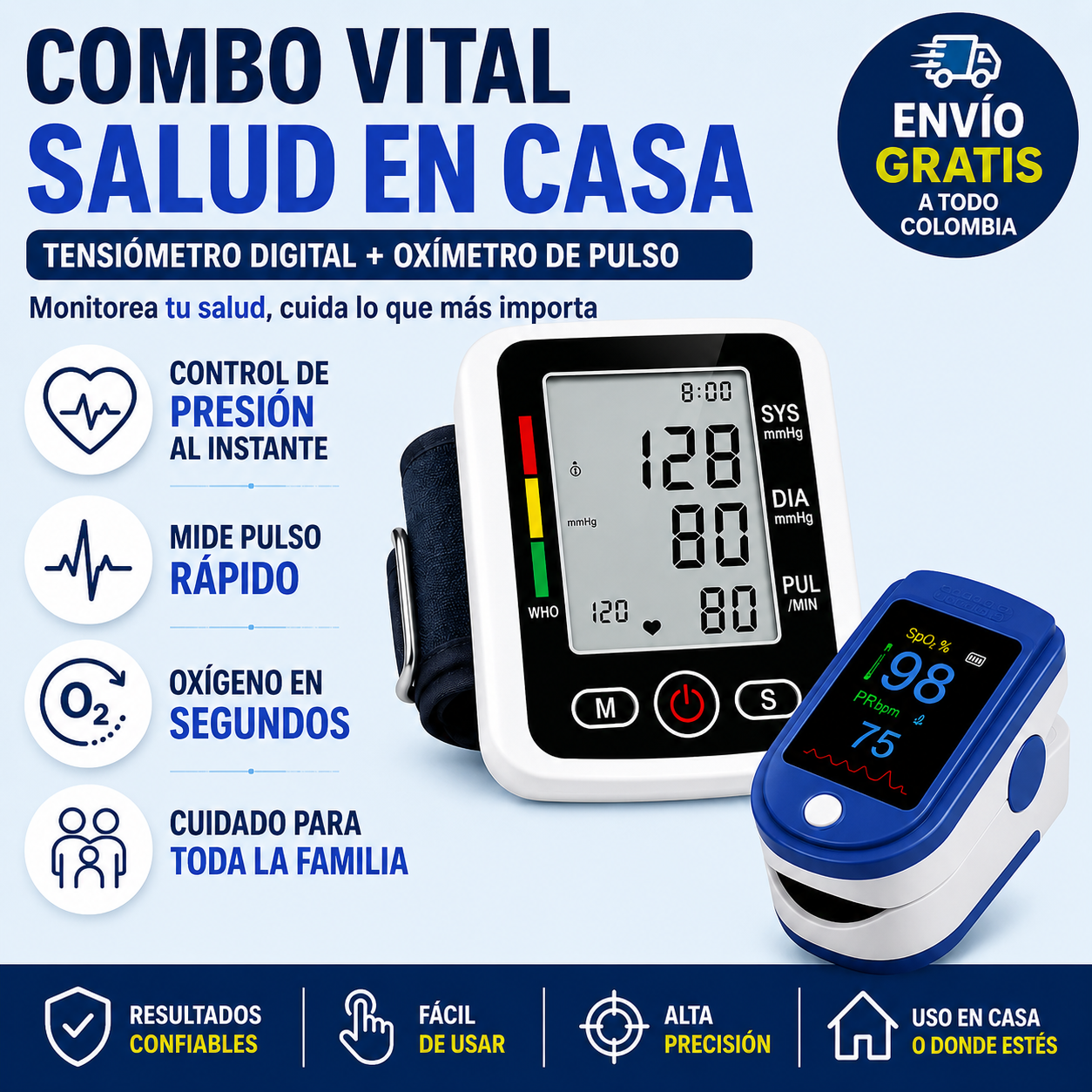 🎁 PROMO: 50% OFF 🎁 Combo Oximetro + tensiometro