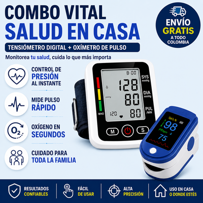 🎁 PROMO: 50% OFF 🎁 Combo Oximetro + tensiometro