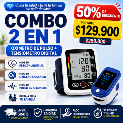 🎁 PROMO: 50% OFF 🎁 Combo Oximetro + tensiometro