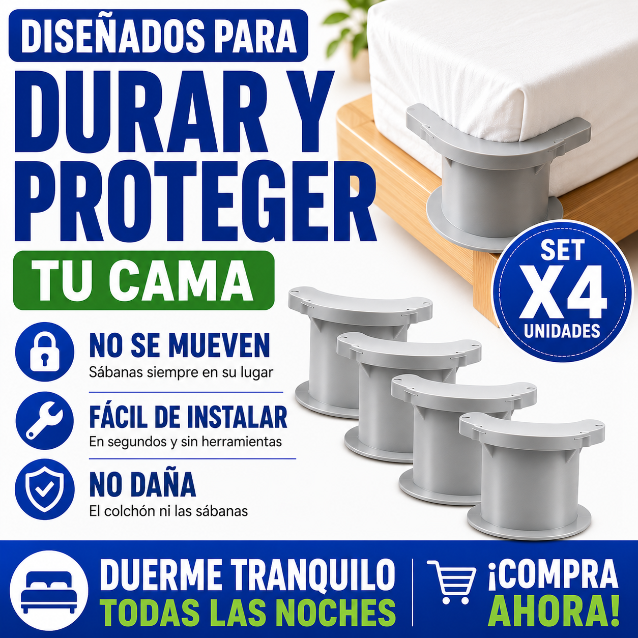 Sujetador de Sábanas Set 4x