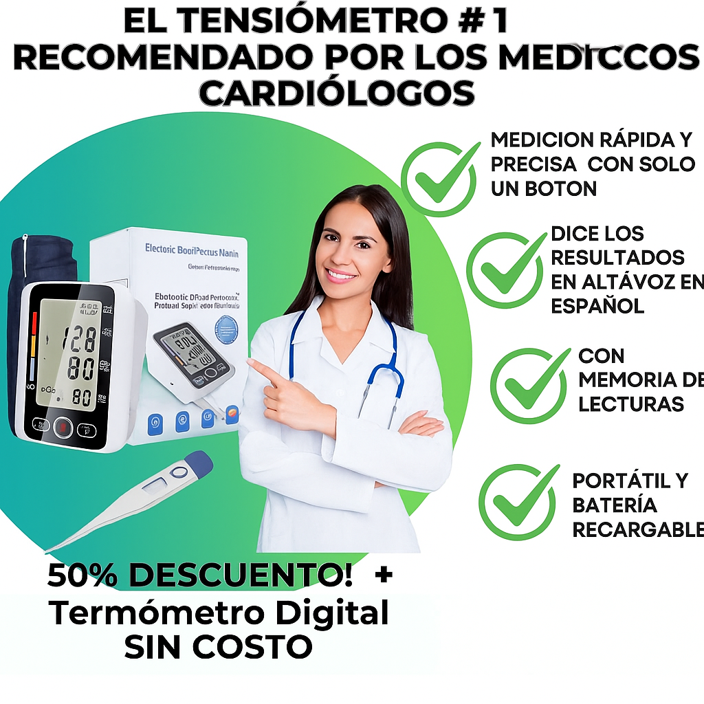 🎁 PROMO: 50% OFF 🩺 Tensiómetro de brazo vos en  español
