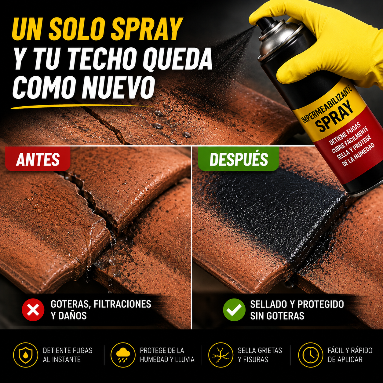 Compra 1 y llevate 2 🏠💧 Impermeabilizante Spray Cor Negro