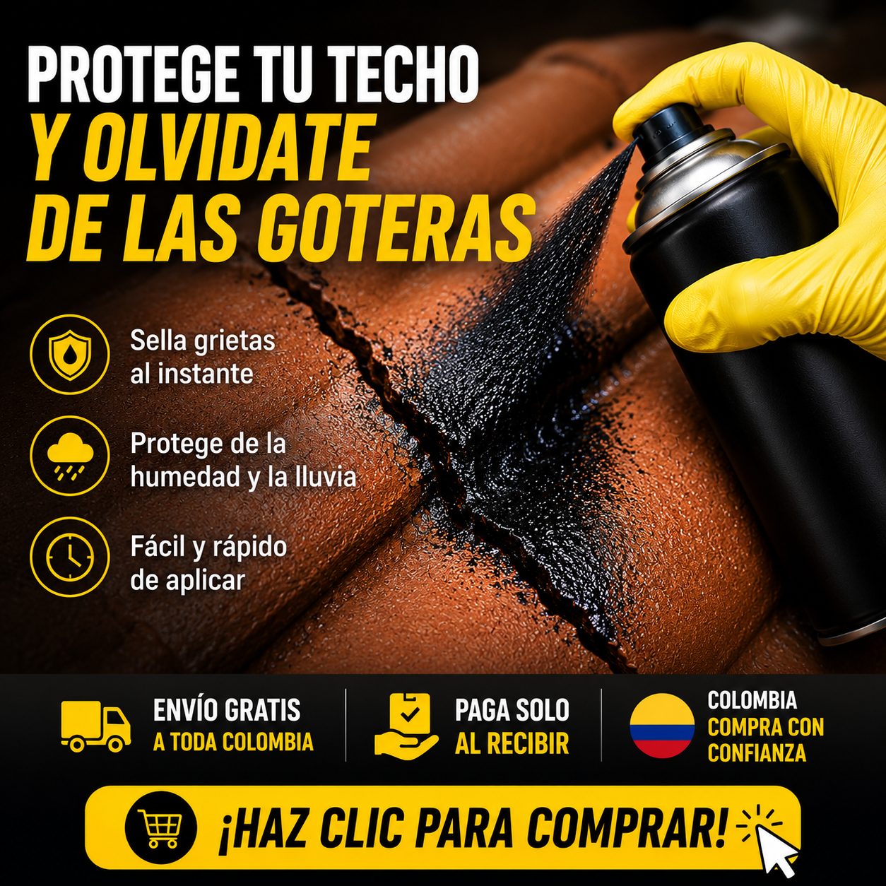 Compra 1 y llevate 2 🏠💧 Impermeabilizante Spray Cor Negro
