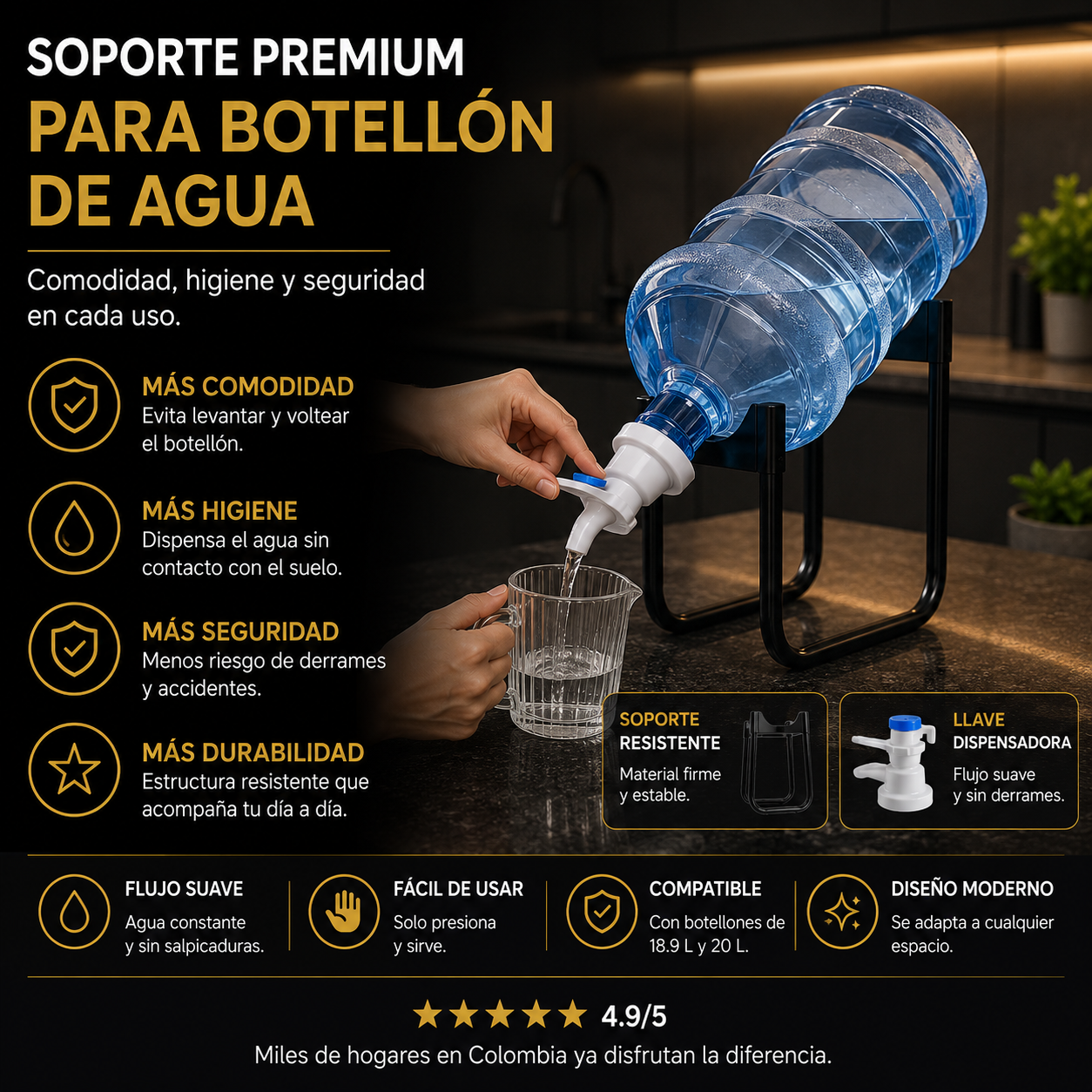 💧 Soporte Premiun Para Botellon De Agua