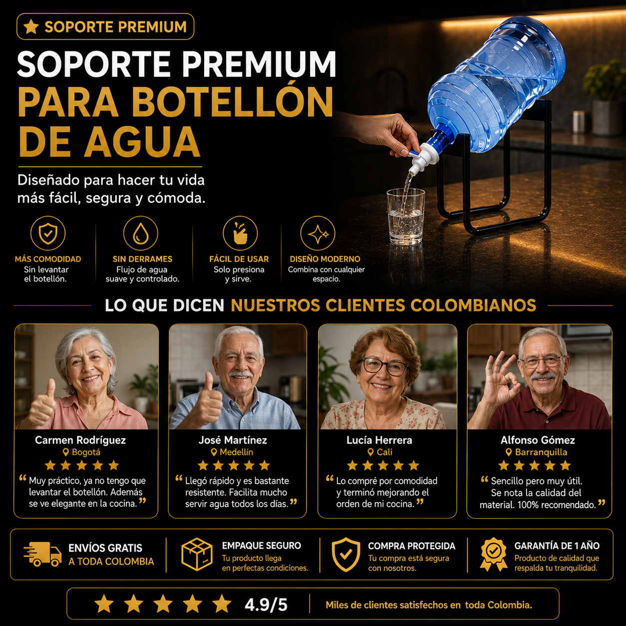 💧 Soporte Premiun Para Botellon De Agua