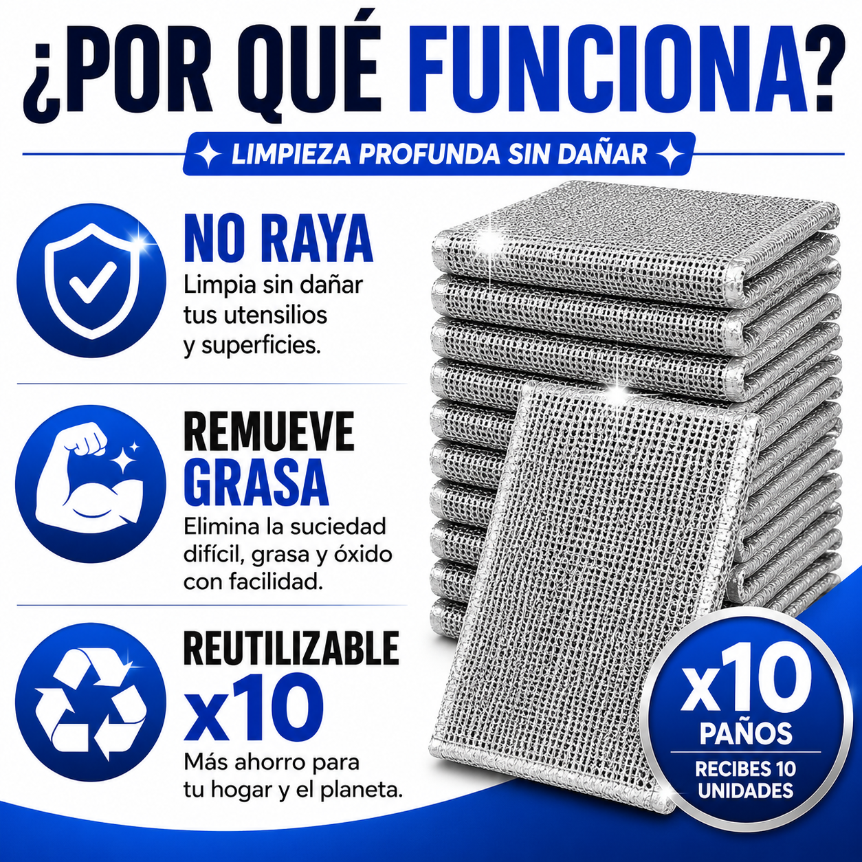 🧽 Paños Mágicos de Limpieza x10 Unidades✨