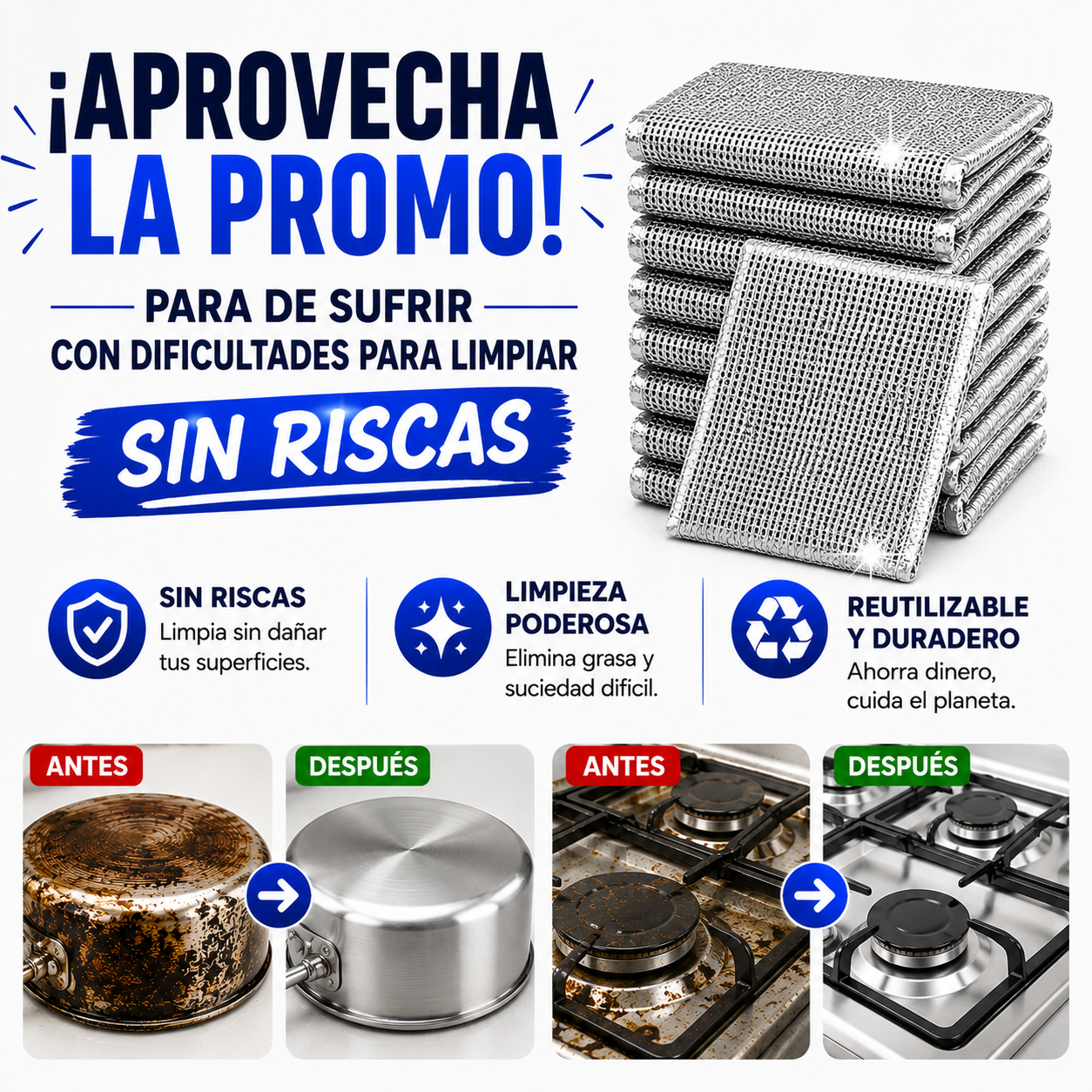 🧽 Paños Mágicos de Limpieza x10 Unidades✨