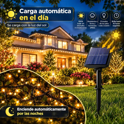 Compra 100 y llevate 200 🎅 Luces navidad panel solar led 🎄