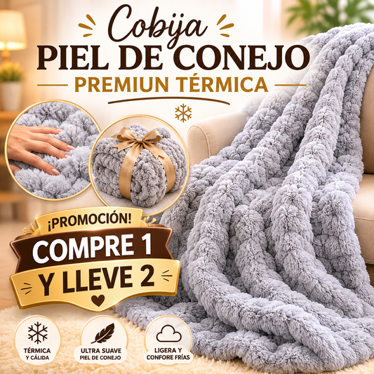 Compra 1 y llevate 2 🛏️ Cobija Piel De Conejo Premiun