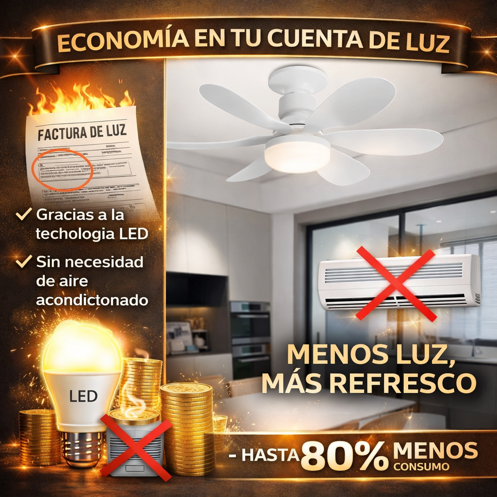Compra 1 y llevate 2 💡 Ventilador con Luz y Control Remoto 💡