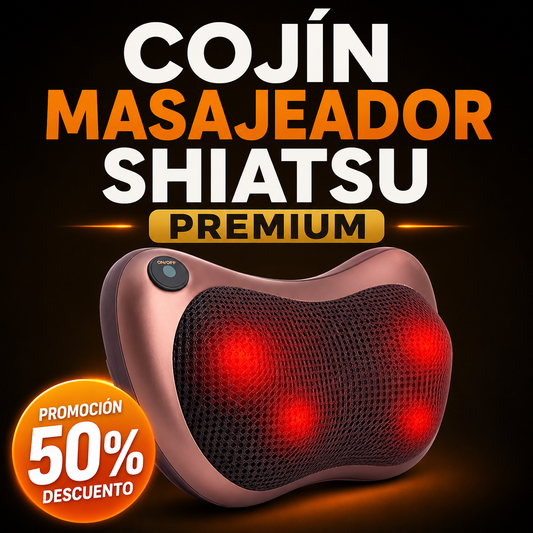 🔥 PROMO: 50% OFF 🔥 Cojín masajeador shiatsu premiun