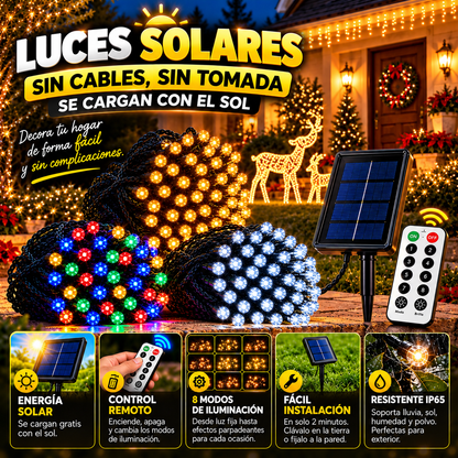 Compra 100 y llevate 200 🎅 Luces navidad panel solar led 🎄