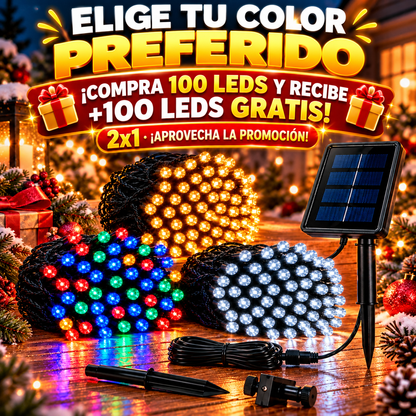 Compra 100 y llevate 200 🎅 Luces navidad panel solar led 🎄