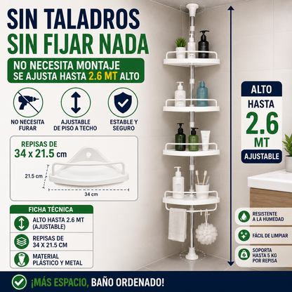 Organizador Esquinero Ajustable para Baño 🚿✨