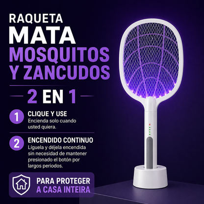 Compra 1 y llevate 2 ⚡Raqueta recargable mata mosquitos y zancudos 2 en 1