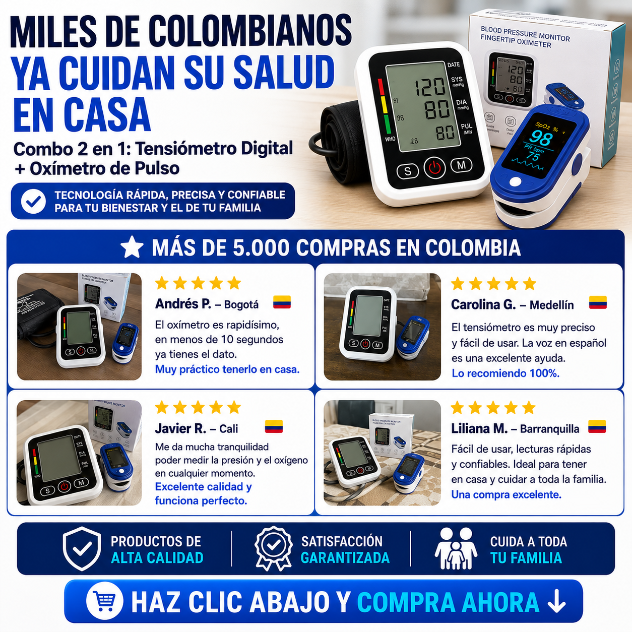 🎁 PROMO: 50% OFF 🎁 Combo Oximetro + tensiometro