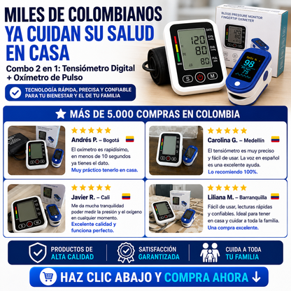 🎁 PROMO: 50% OFF 🎁 Combo Oximetro + tensiometro