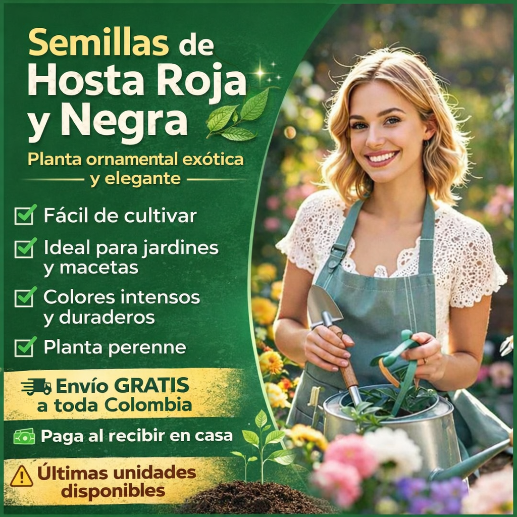 🌸 Semillas de hosta roja y negra 🌸