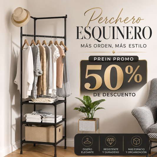 🎁 PROMO: 50% OFF 🎁 Perchero esquinero premiun