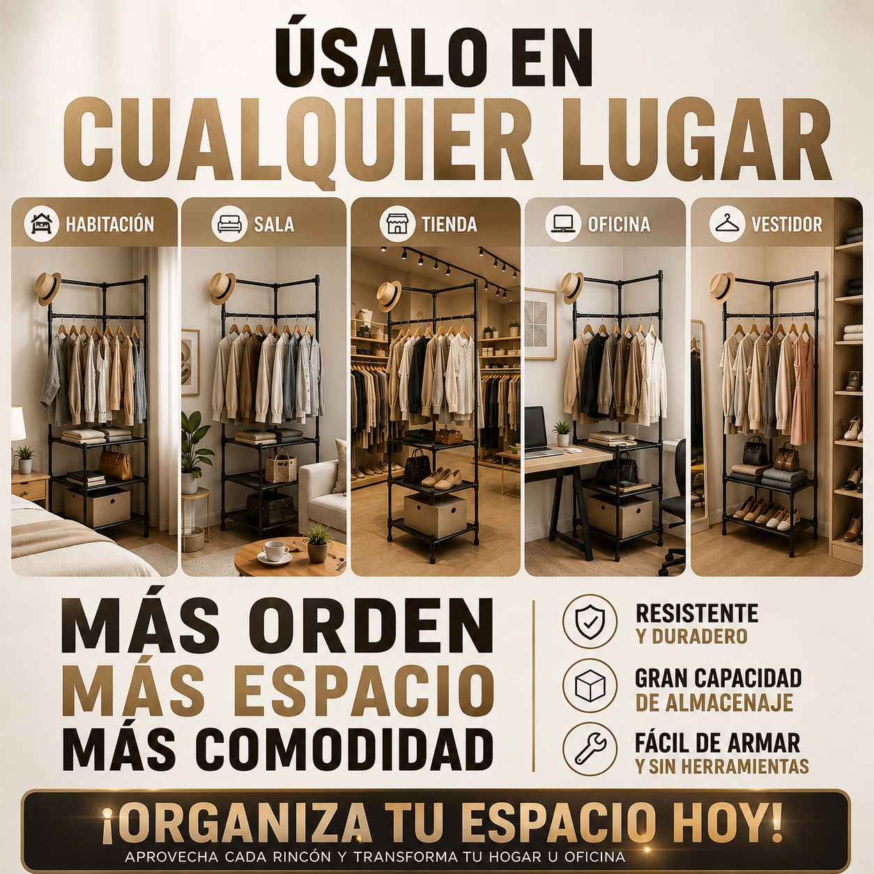 🎁 PROMO: 50% OFF 🎁 Perchero esquinero premiun