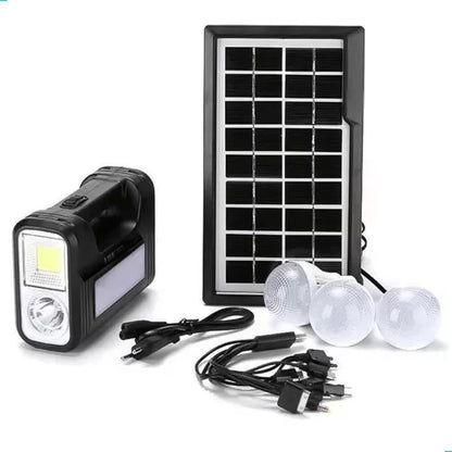 Kit Panel Solar Recargable con 3 Lámparas LED