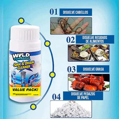 Compra 1 y llevate 2 🌀 Wild Tornado – Destapador de Cañerías, Vasos Sanitarios y Desagües